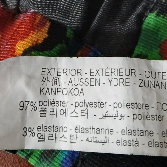 Zara Shorts Size S Paperbag Waist Belted High Rise Cuffed Black Floral Stretch - Picture 8 of 8